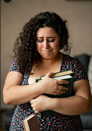 Sexually abused female student having a sad face