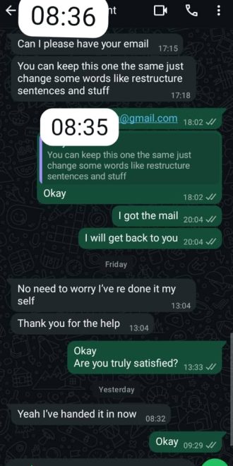 A British needed help with her personal statement as she wanted to apply for a master programme in Middlesex University. She is thanking her CEC writer meeting her requirement